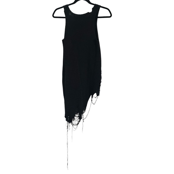 ALEKSANDR MANAMIS Distressed Ladder Knit Asymmetrical Tank Top - Picture 3 of 13